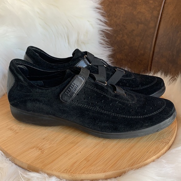 Stuart Weitzman || Black Suede Leather Slip On Sneakers 9.5 M - Picture 6 of 16
